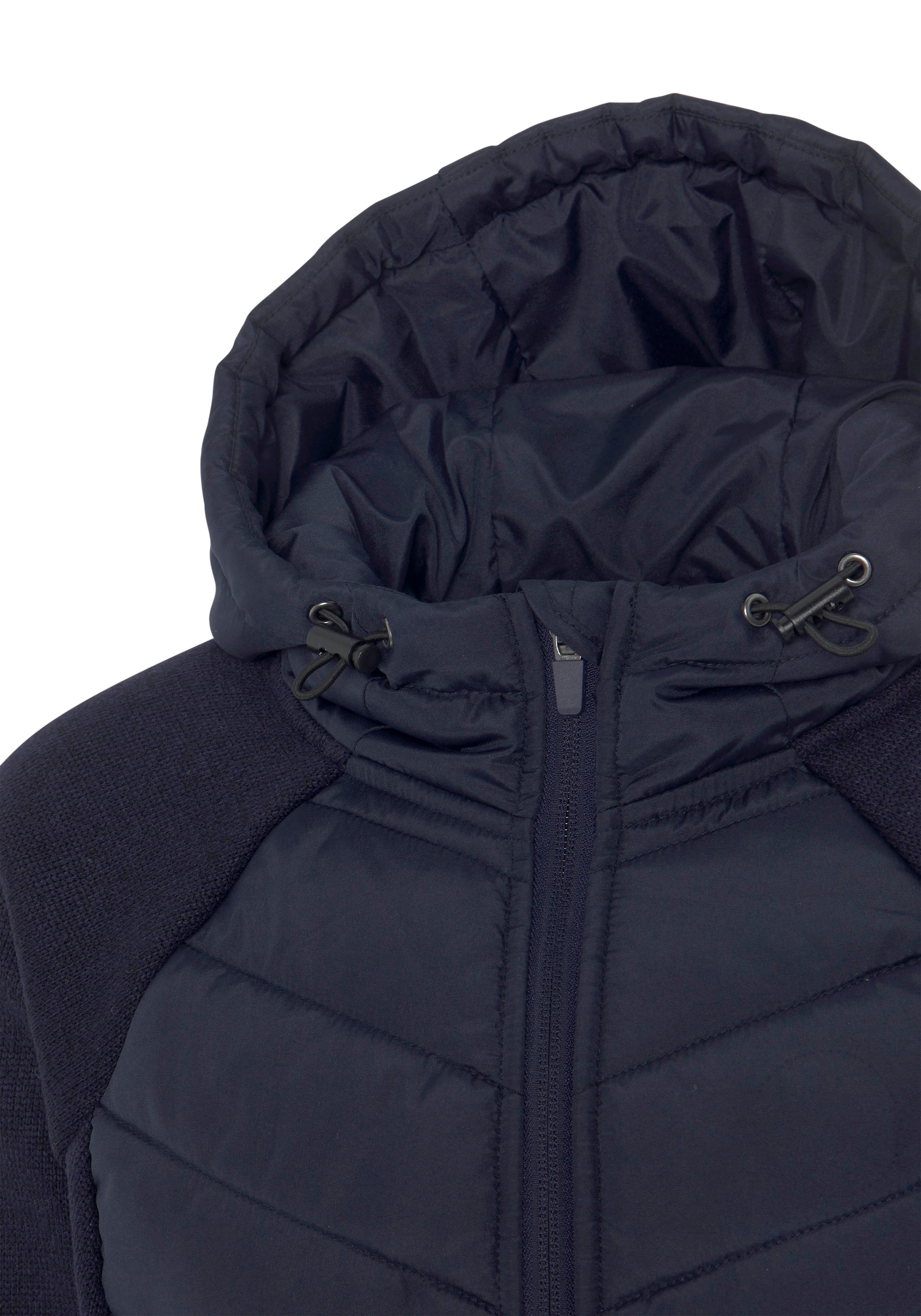 Vivance Steppjacke mit Kapuze mit Strickfleece-Ärmeln