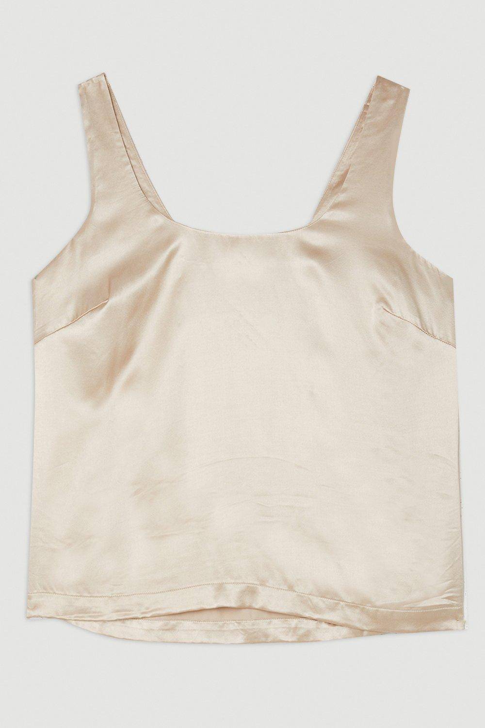 KarenMillen Haut à bretelles en satin tissé de viscose premium