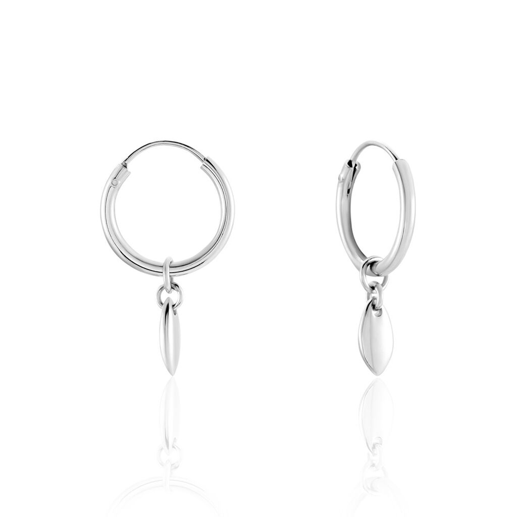 Créoles Argent Blanc Shelia