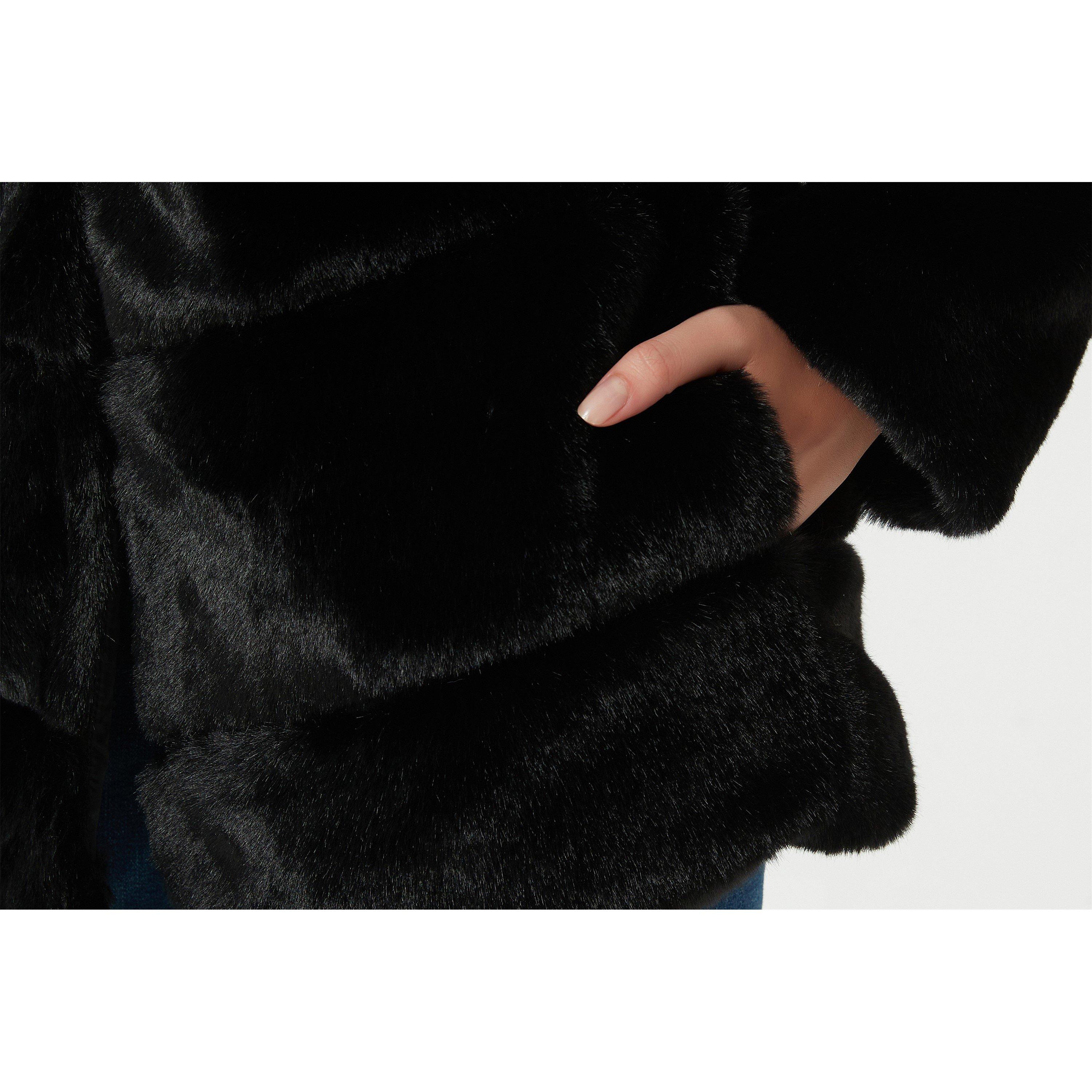 Be You B Faux Fur Panel Coat