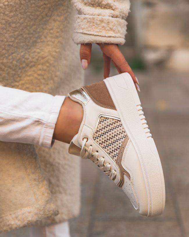 Basket femme taupe à lacets - Doriane