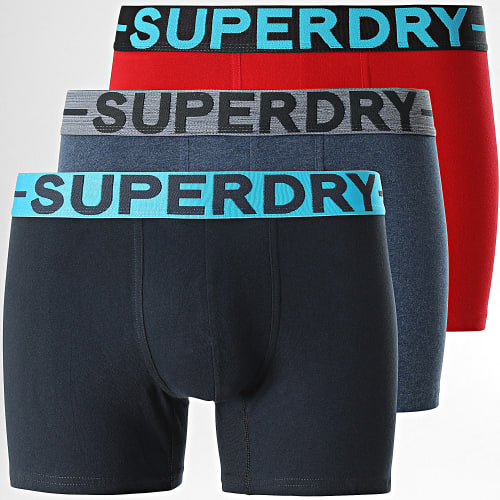 Lot De 3 Boxers Classic Bleu Marine Rouge