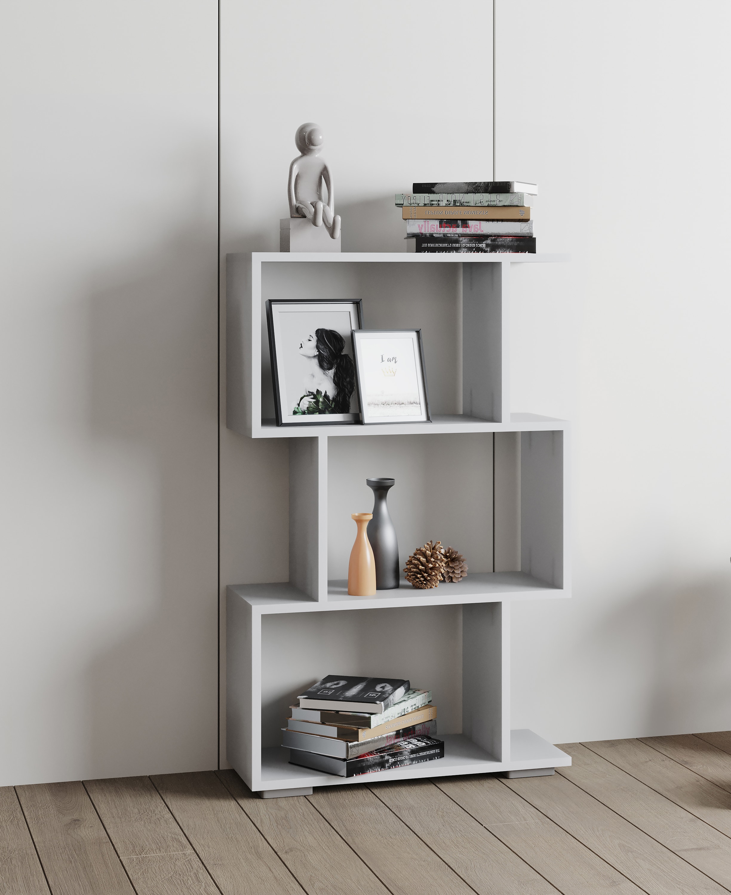 VCM Holz Raumteiler Stand Regal Bücherregal Deko Bücher Standregal Palusa M