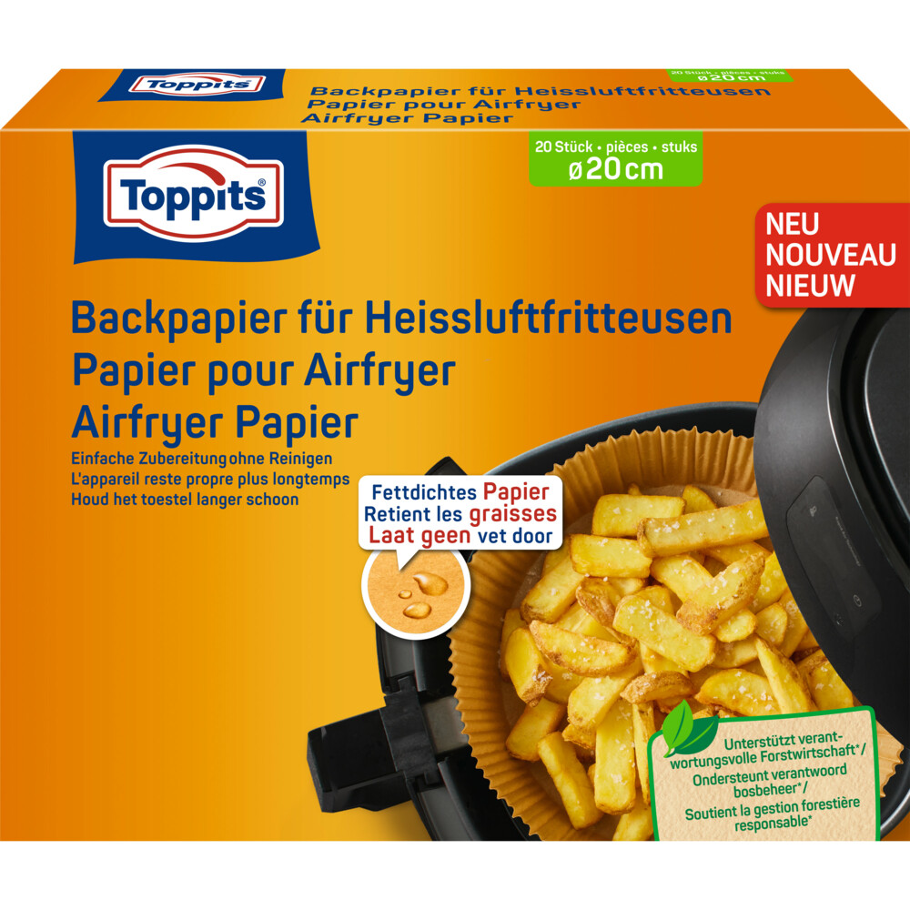 Toppits Airfryer Papier 20 cm20 stuks