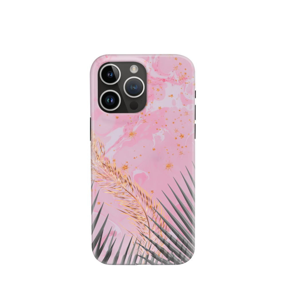 iPhone 14 Pro Max Hybrid (Kunststoff / Gummi) Hülle Tropenglanz - Rosa