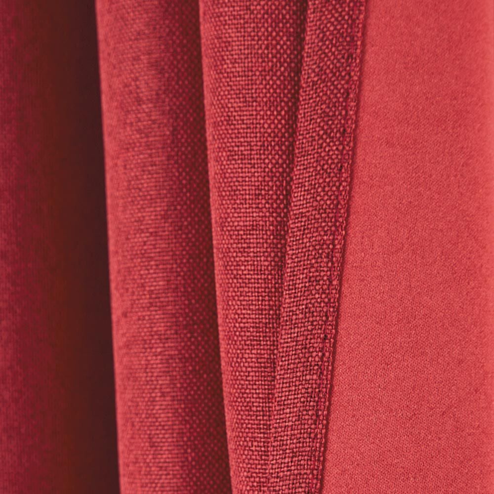 Rideau occultant à oeillets effet lin uni rouge 140x260 cm
