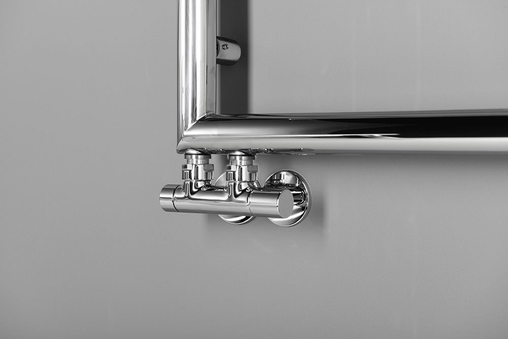 Sapho Twin radiator onderblok m/o aansluiting chroom