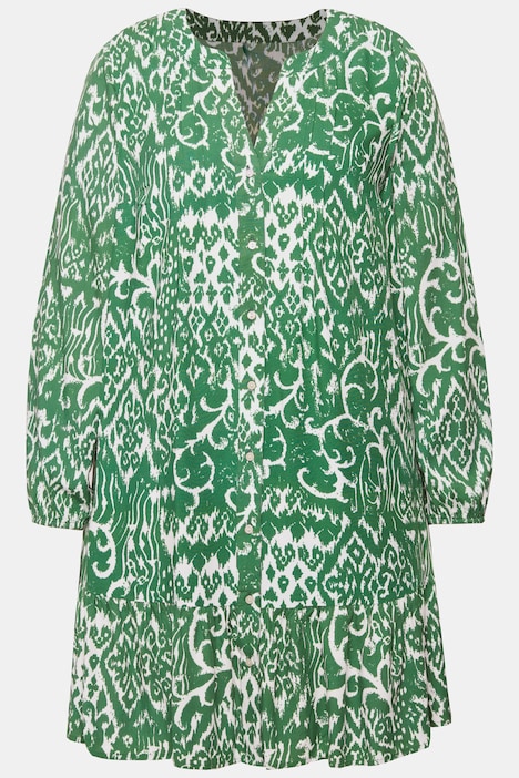 Kleid, kurz, grafischer Print, Ballon-Ärmel
