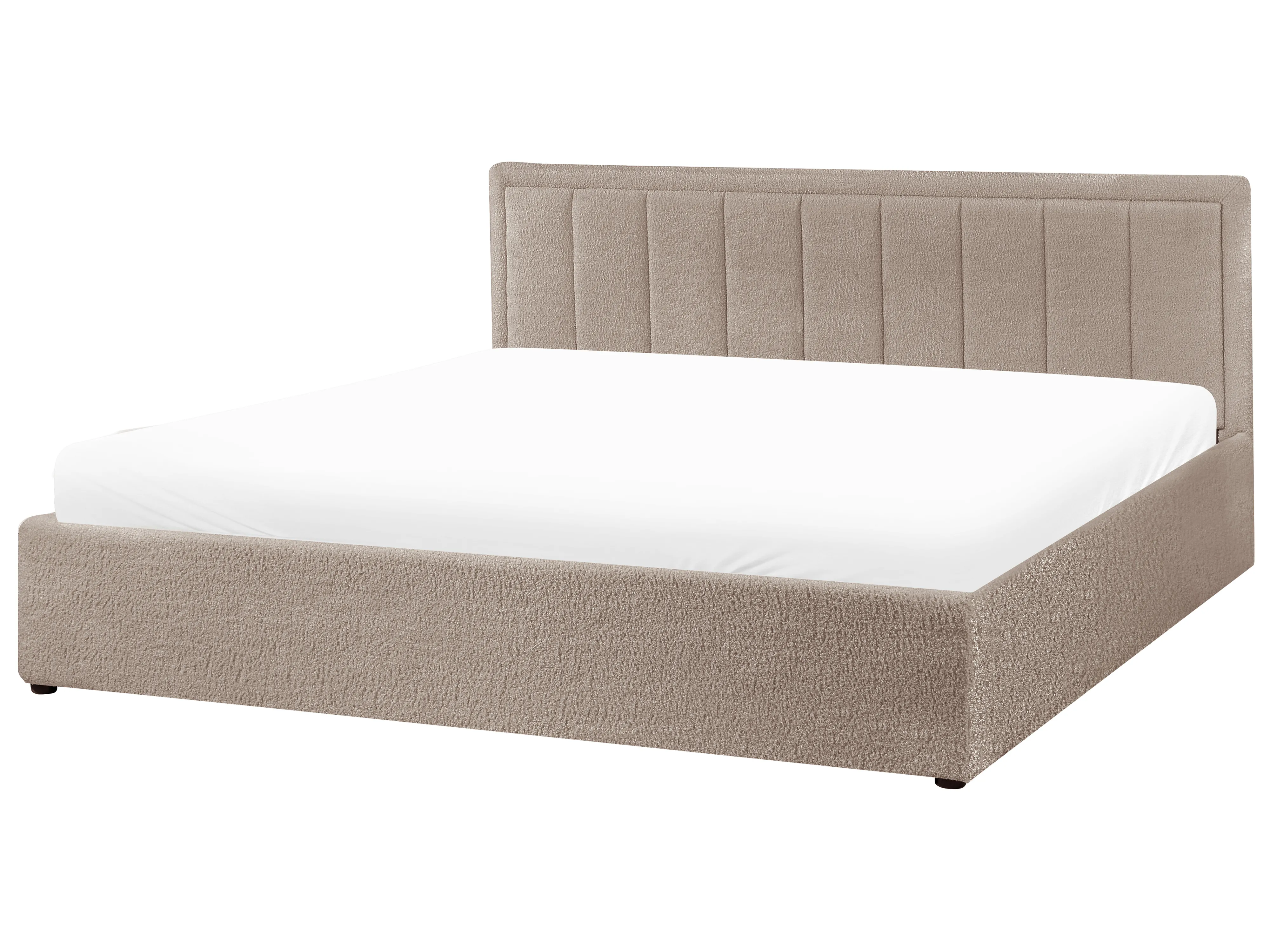 Bed met opbergruimte Bouclé MONTLAUR 180 x 200 cm Taupe