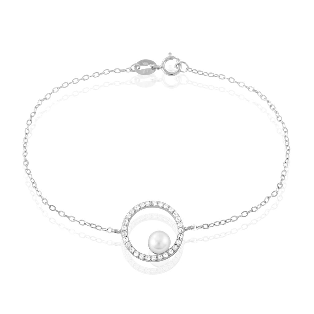Bracelet Marthe Argent Blanc Perle De Culture Et Oxyde De Zirconium