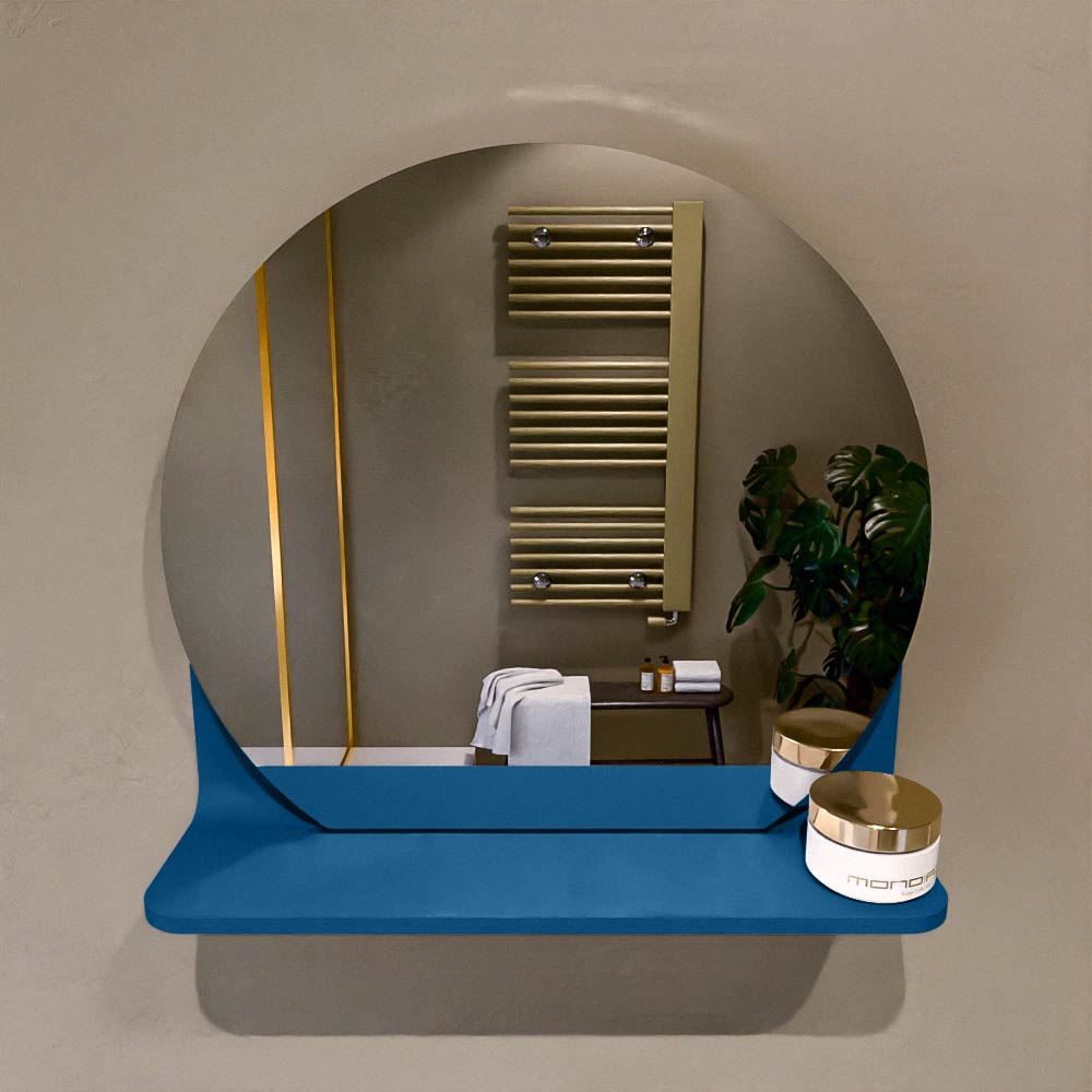 Mondiaz Spot spiegel rond Ø40cm met planchet linen