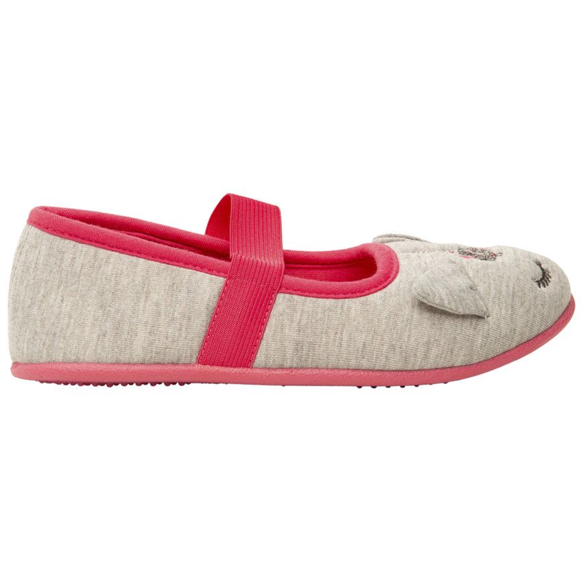 Chaussons forme babies licorne pour fille - Gris chiné