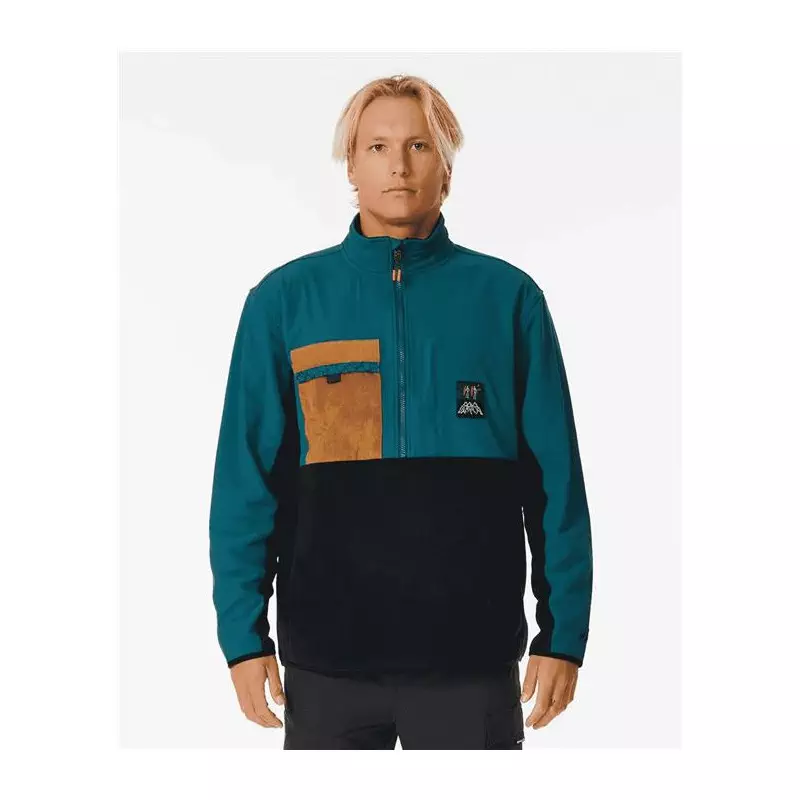Sweat RIPCURL Anti Series Journey Zip Crew Blue Green