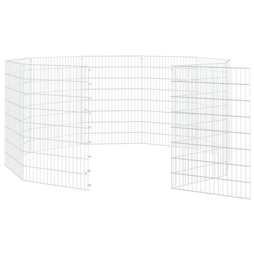 Cage à lapin 10 panneaux 54x80 cm fer galvanisé