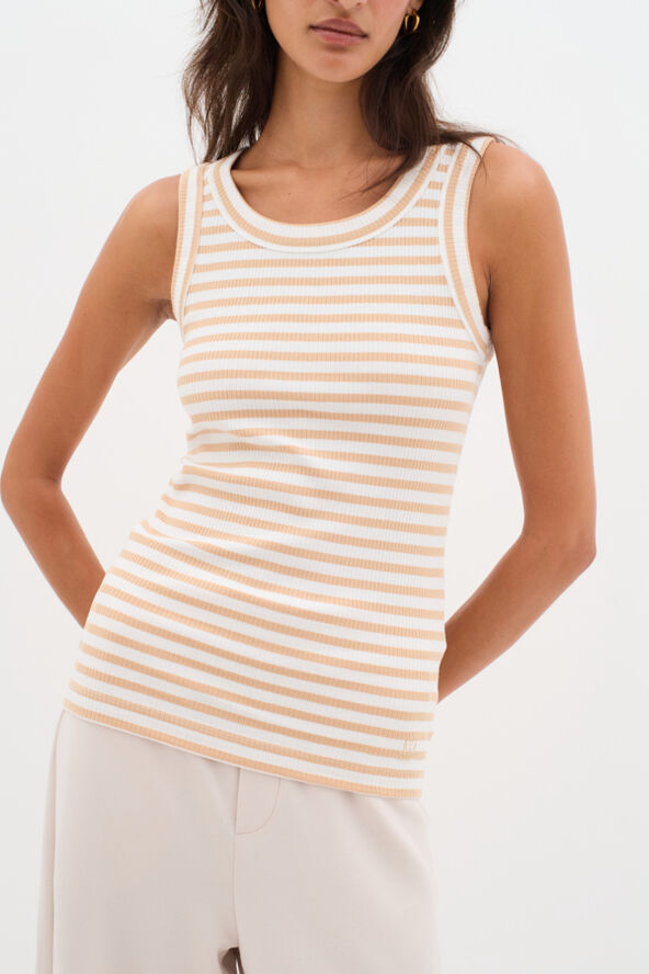InWear DagnaIW Striped Tank Alabaster/pure white stripe