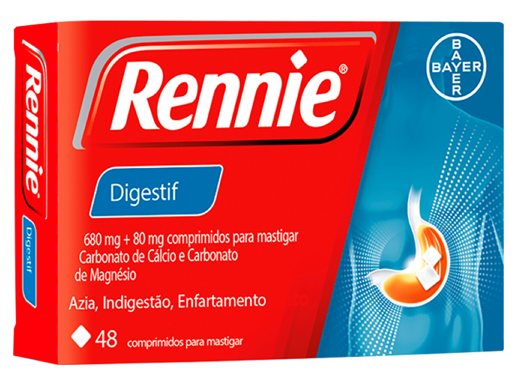 COMPRIMIDOS RENNIE MASTIGAR 680MG 80MG 48UN