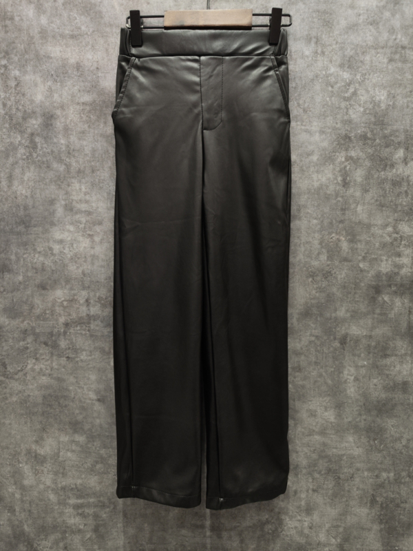 Zwarte Leatherlook Wide pants