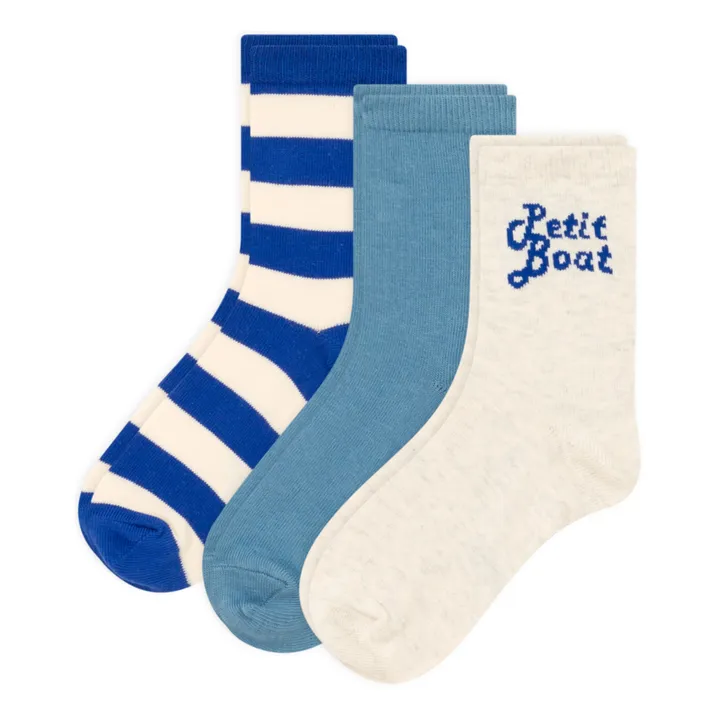 Petit Bateau Lot 3 Paires de Chaussettes Jersey | Bleu