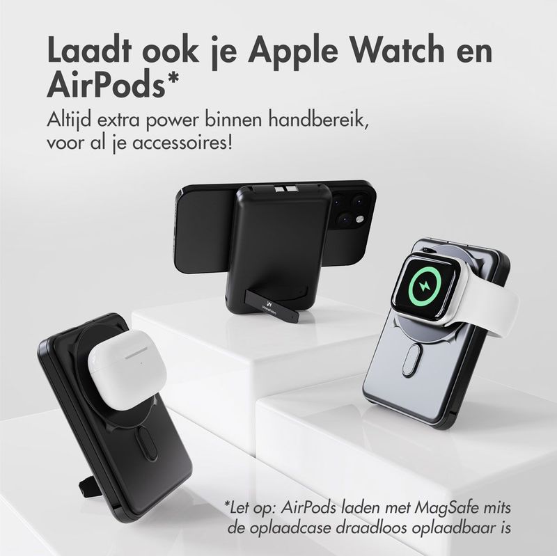 imoshion - 4-in-1 MagSafe Powerbank - 10.000 mAh - Voor iPhone en Apple Watch