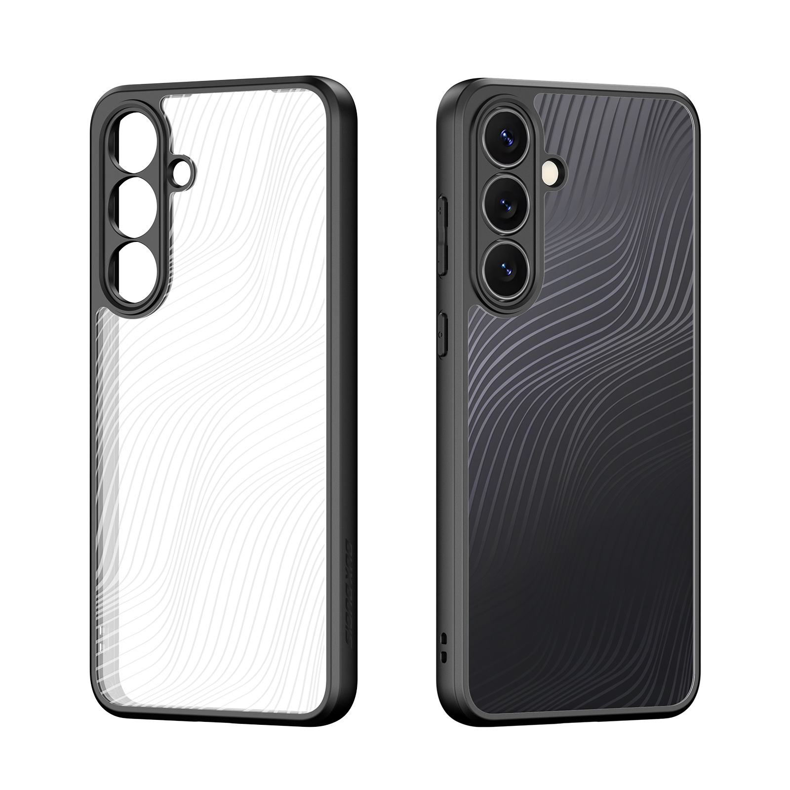 Samsung Galaxy S25 FE Hybrid Hardcase Hülle TPU Bumper   Kunststoff Rückseite mit Kameraschutz - Schwarz / Transparent