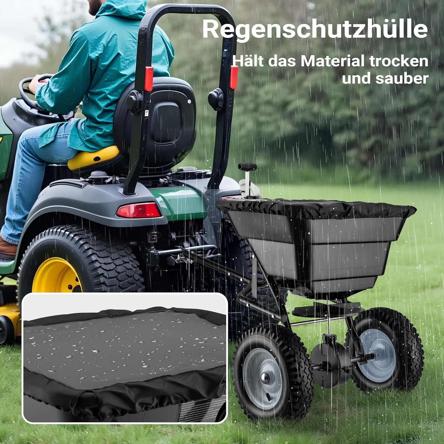 Wiltec Streuwagen GT1507 29L für Dünger, Saatgut, Streusalz, Sand gleichmäßiges Streuen