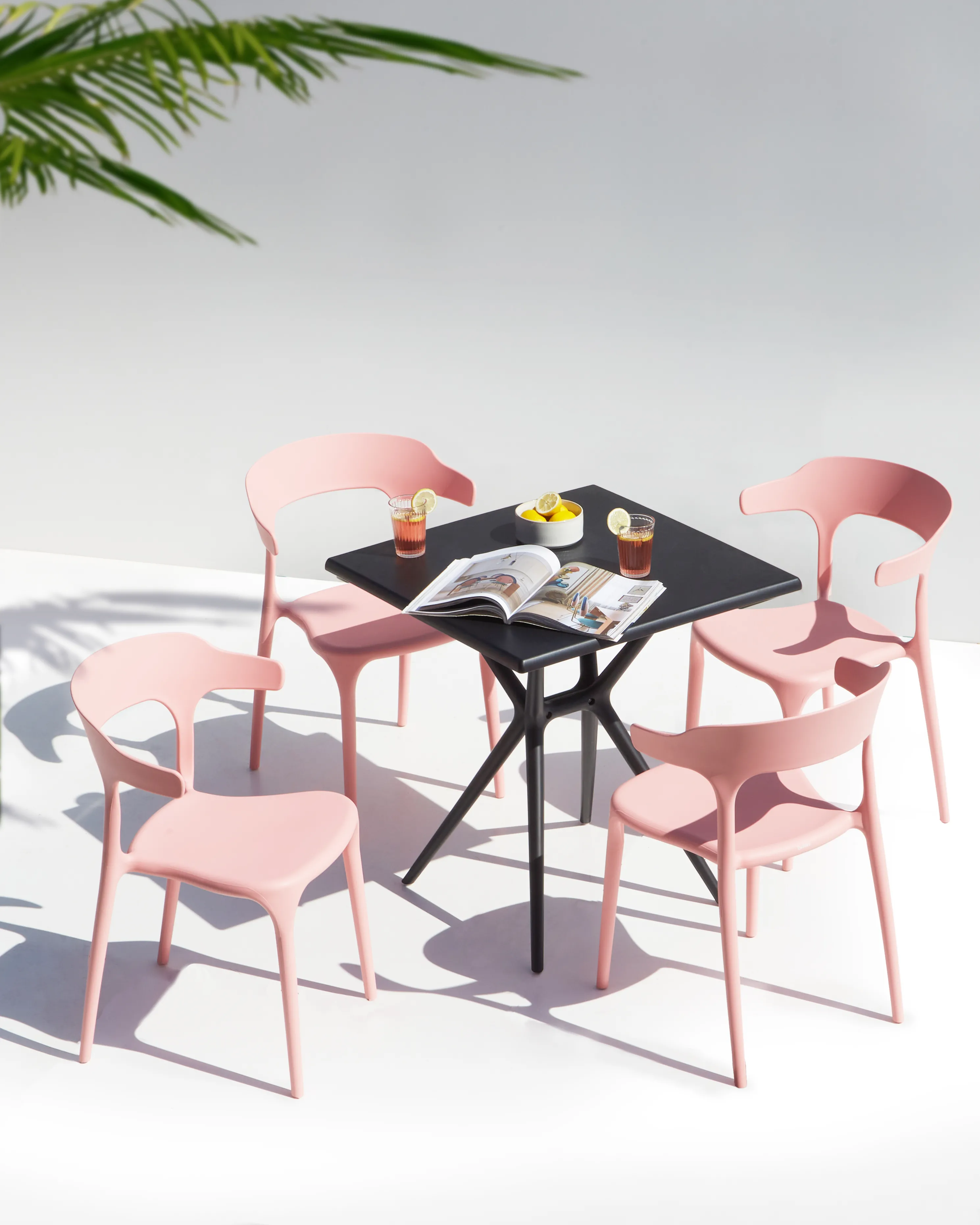 Set van 4 tuinstoelen GUBBIO Roze