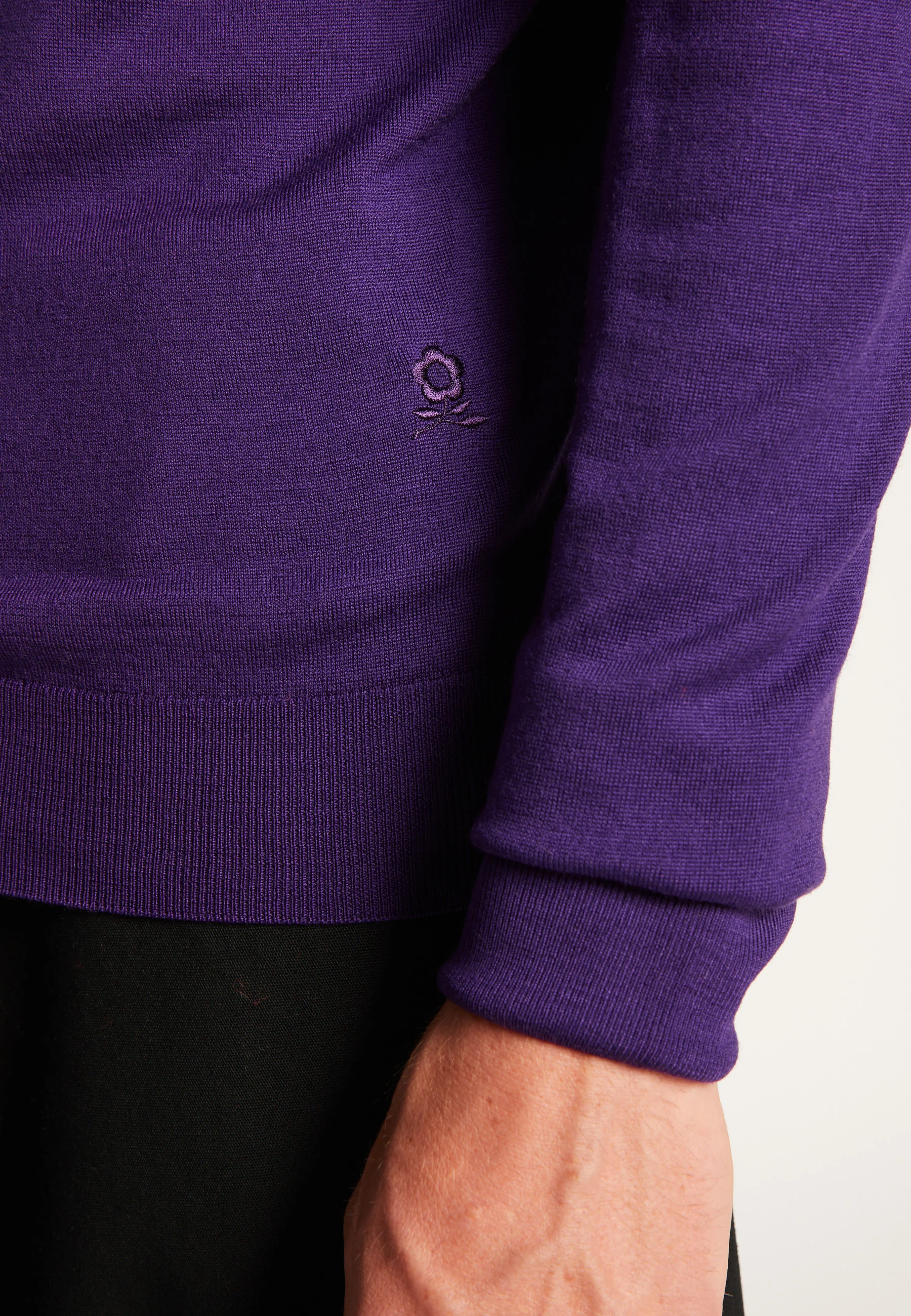 ENZOAH24 - Pull col roulé en laine mérinos | Violet