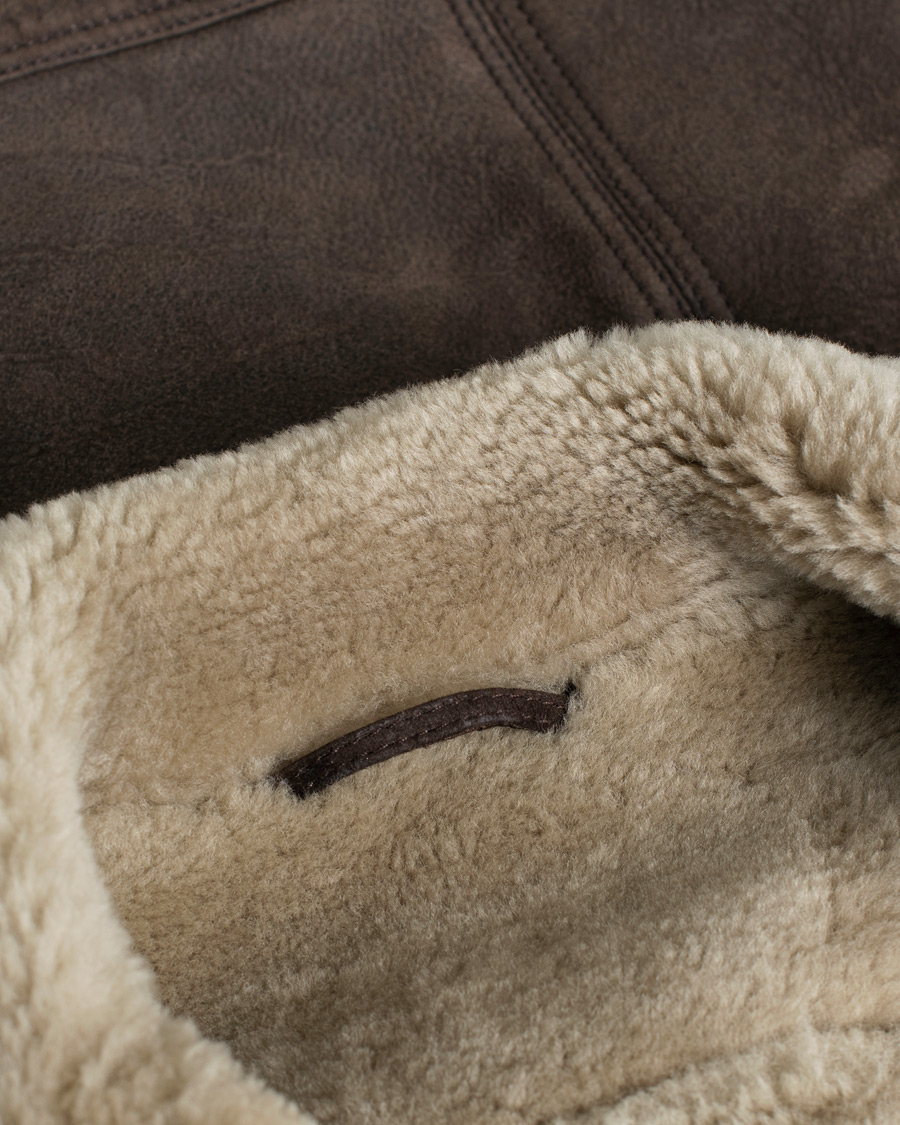 J.Lindeberg Redster Mud Shearling Suede Jacket Mud Brown