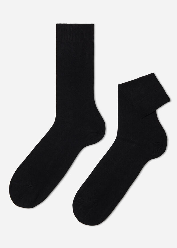 Meias masculinas de cano médio com cashmere