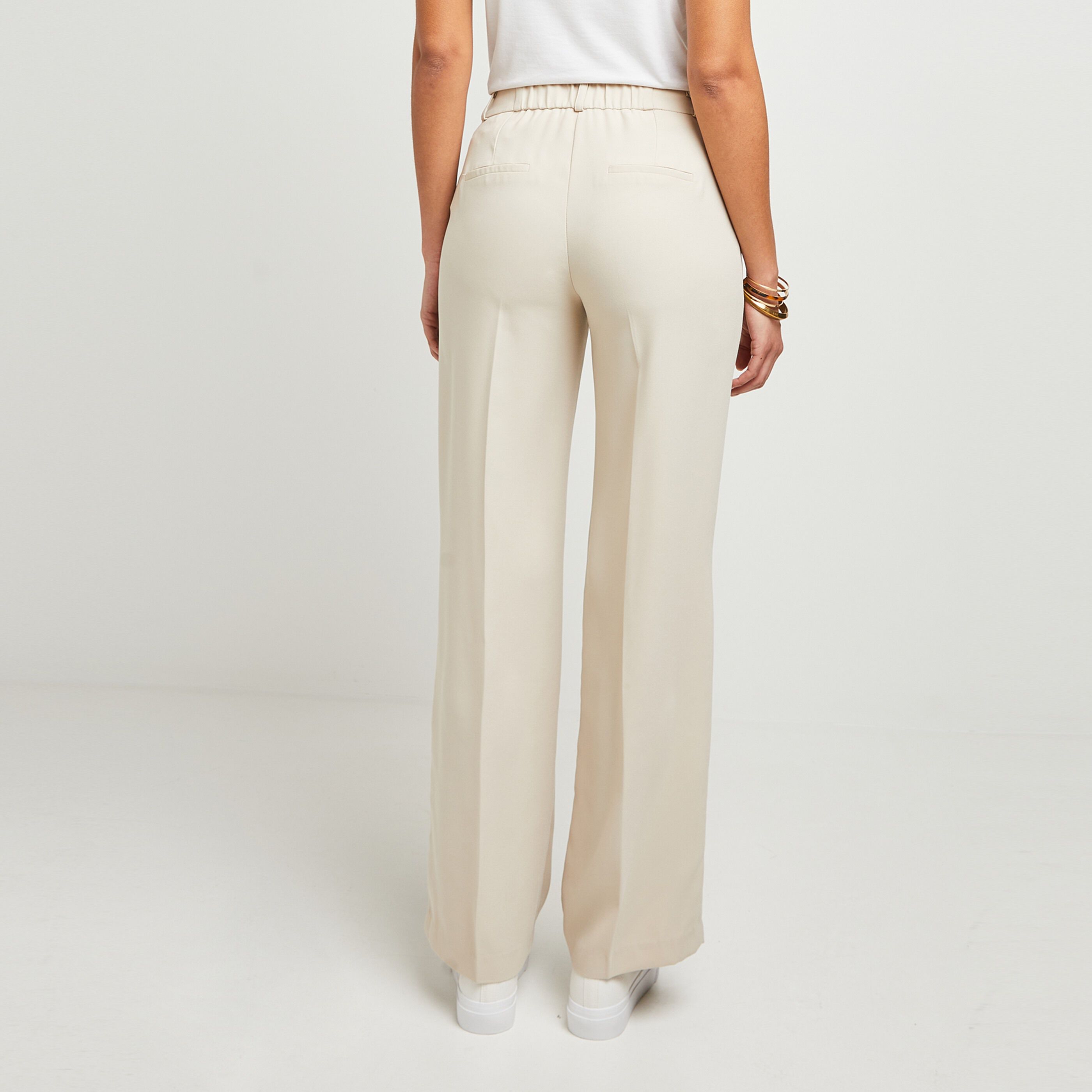 Pantalon large femme - BEIGE