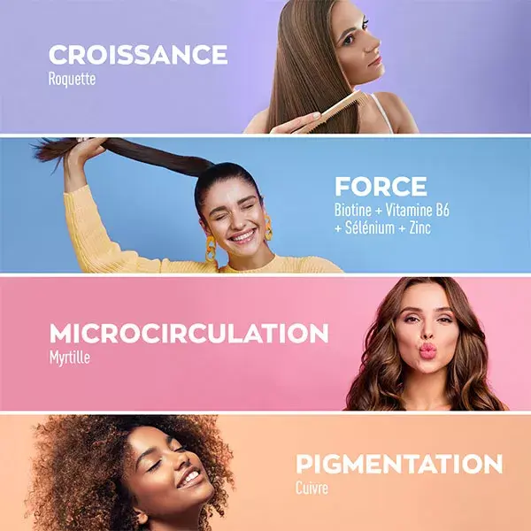Granions Pro Keracys 4-en-1 Anti-Chute Cheveux Force Croissance Brillance Fruits Rouges 60 gummies