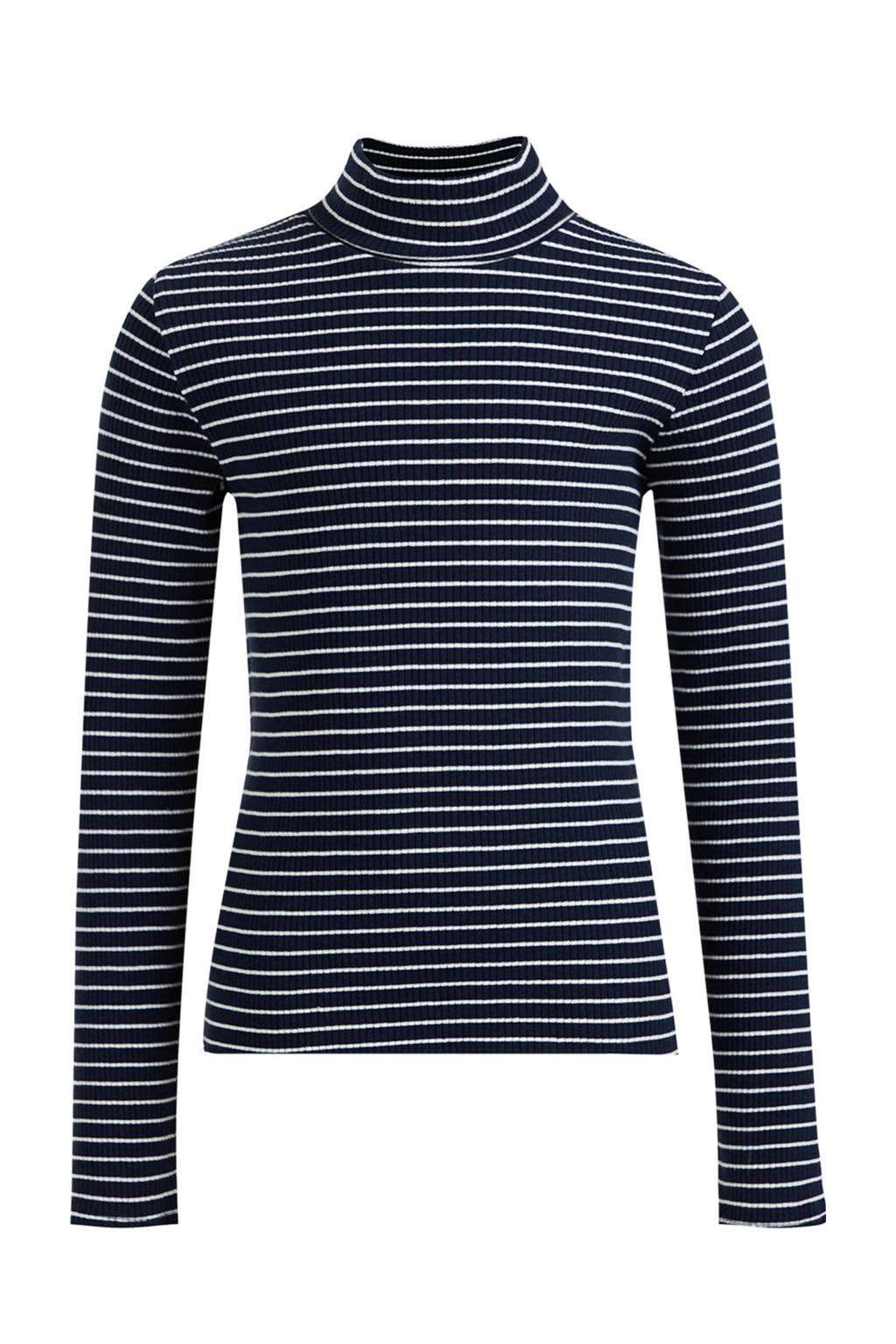 WE Fashion gestreepte top donkerblauw/wit