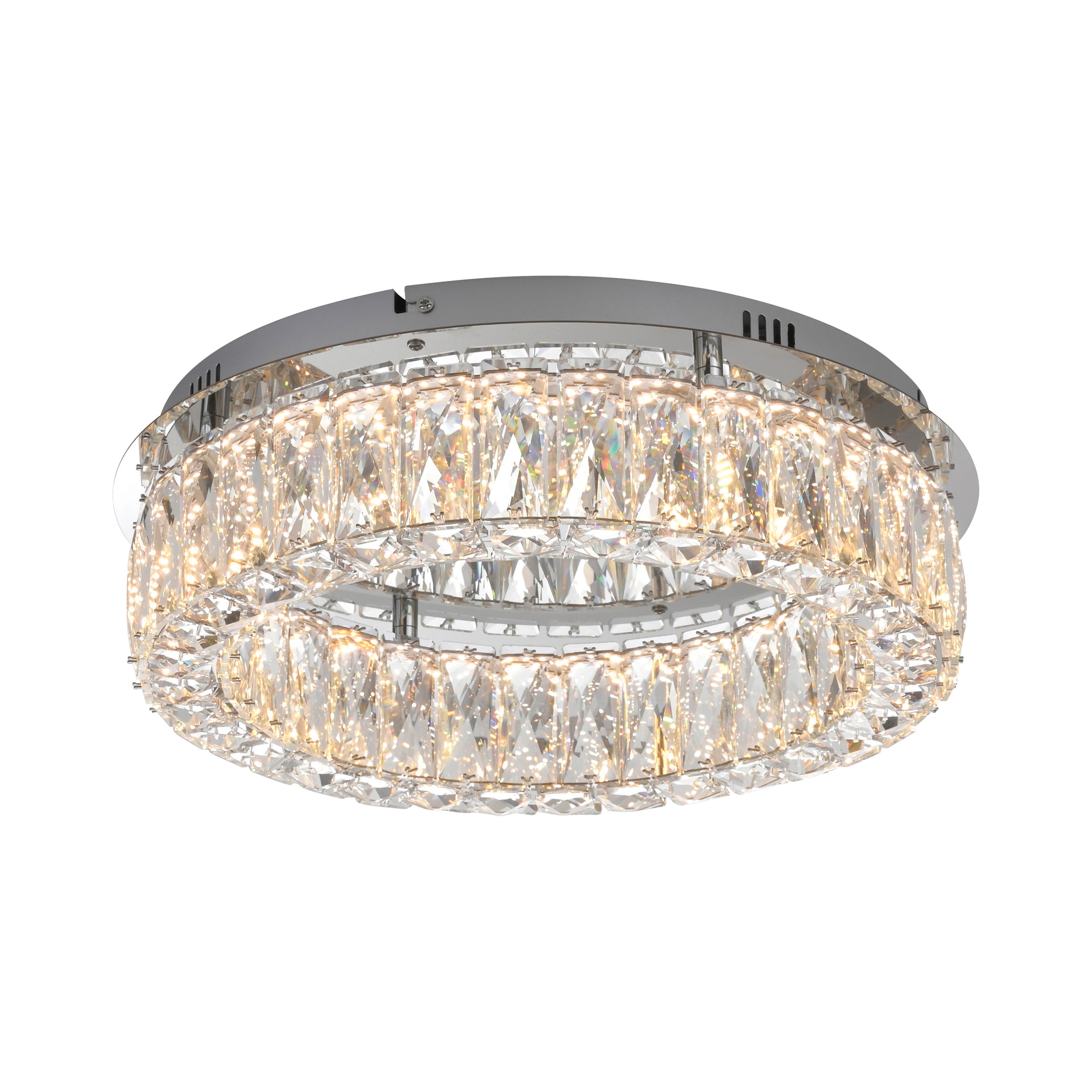 JUST LIGHT LED Deckenlampe KULUNKA 44 cm chromfarbig /Kristall