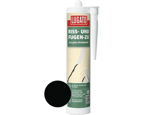 Lugato Acrylkit voor scheuren en voegen, zwart, 310 ml
