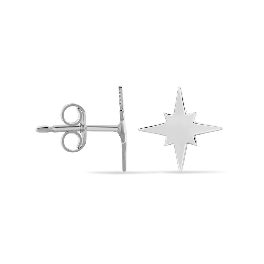 Boucles D'oreilles Puces Wiem Argent Blanc