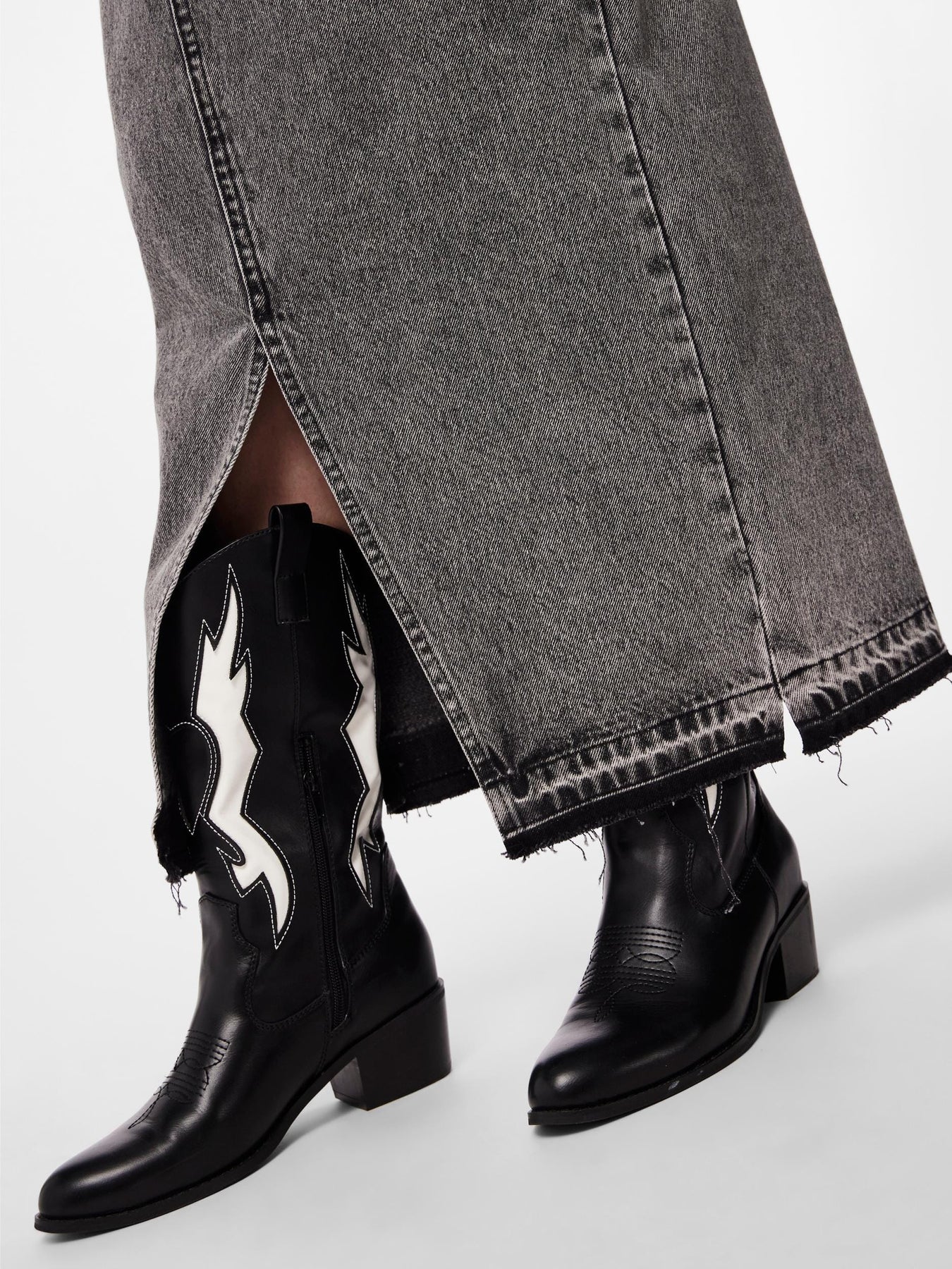 Pieces Pcnora Ankle Skirt 4499395 grey denim