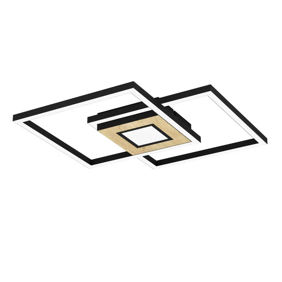 EGLO Marinello Plafondlamp - LED - 48,5 cm - Zwart/Bruin/Wit