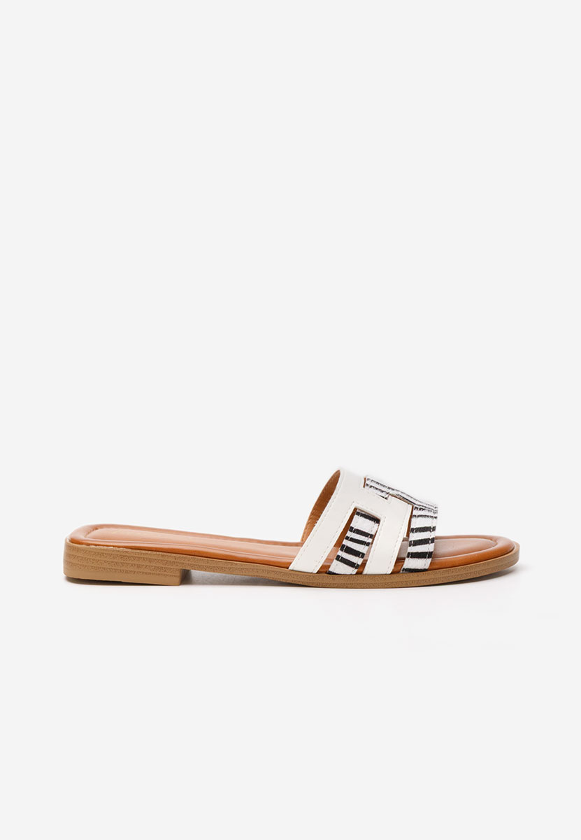 Mules plates femme blancs Delfyna