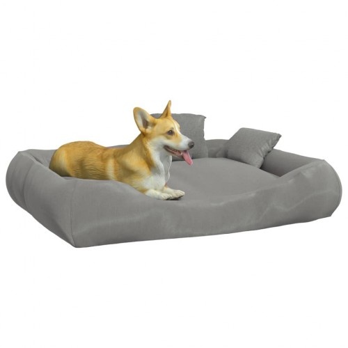 Cama retangular acolchoada para animais de estimação Vidaxl na cor cinza claro.