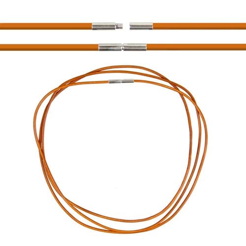 Cordon cuir 50 cm orange