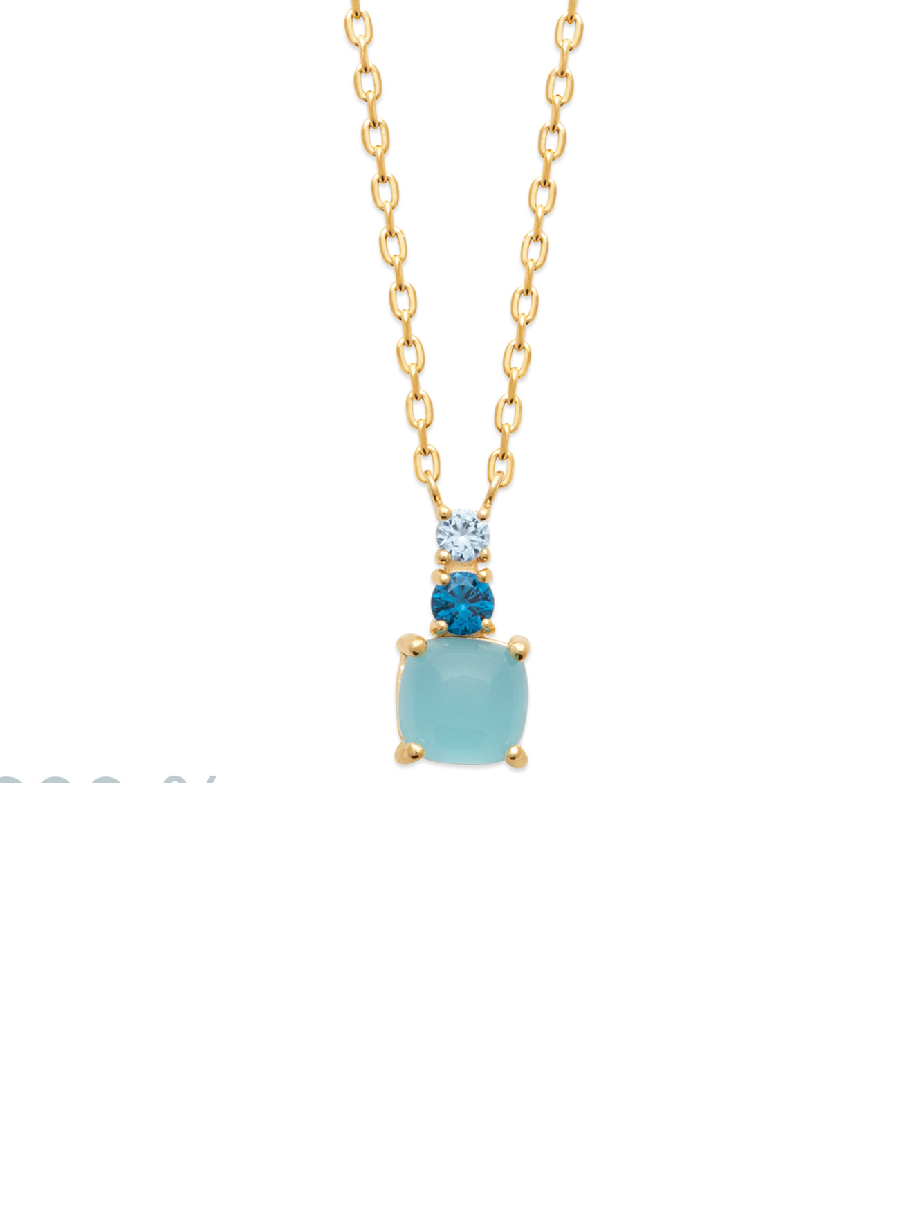 Pendentif pierre bleue sur chaîne