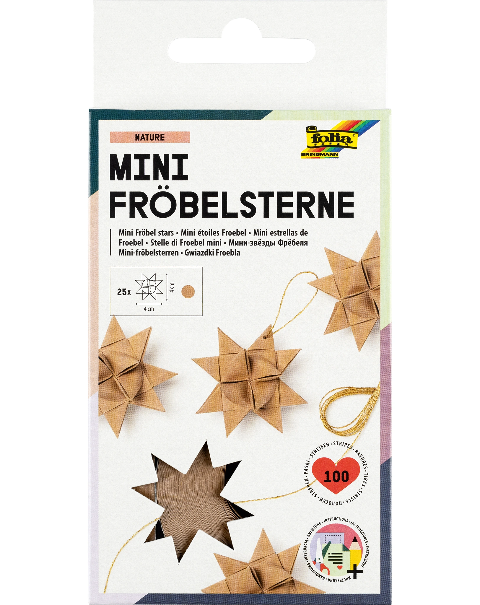 Bastelset MINI-FRÖBELSTERNE - NATUR 100-teilig