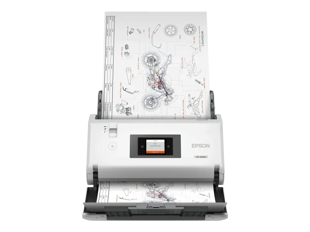 Epson WorkForce DS-32000 - Dokumentscanner - Contact Image Sensor (CIS) - Duplex - A3 - 600 dpi x 600 dpi - op til 90 ppm (mono) / op til 90 ppm (farve) - ADF (120 ark) - op til 40000 scanninger pr. dag - USB 3.0