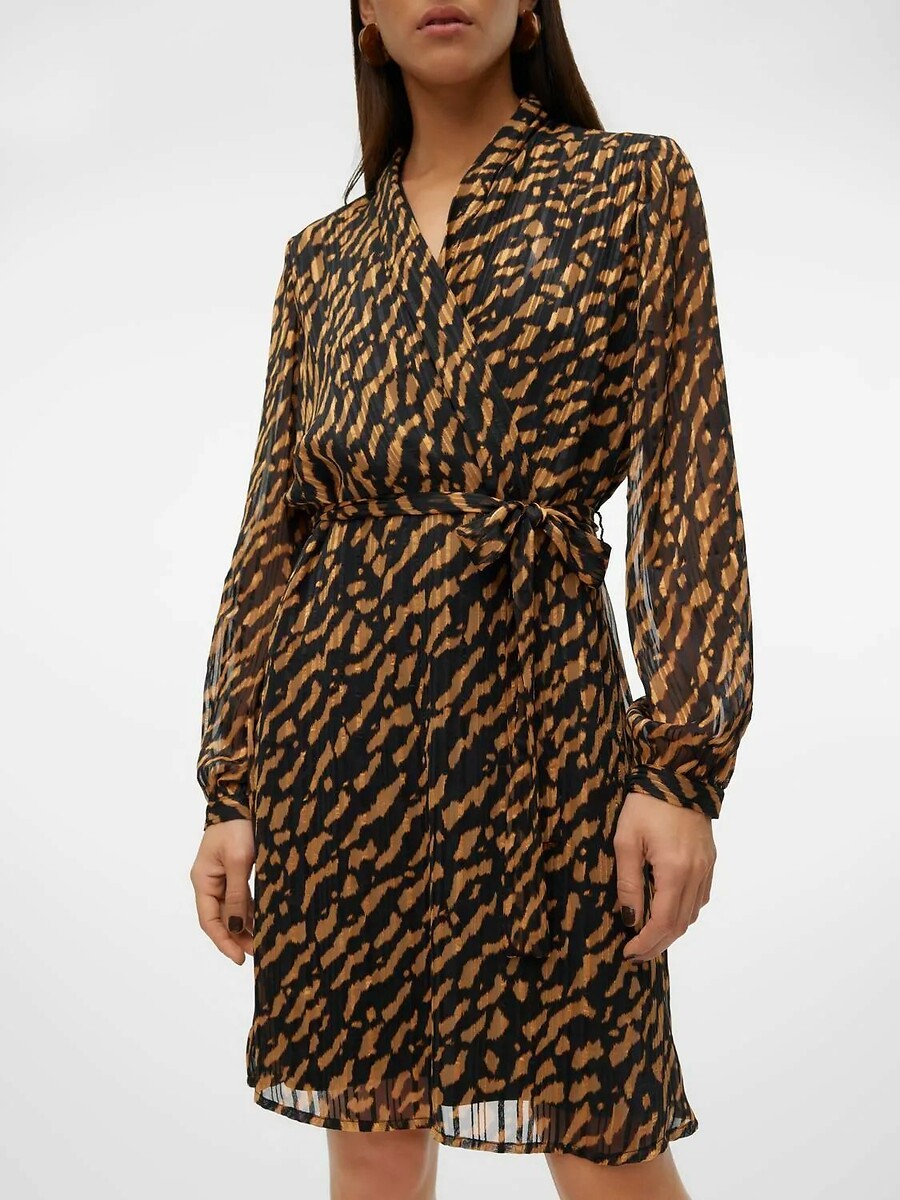 VERO MODA<br>Vestido curto, estampado, decote em V