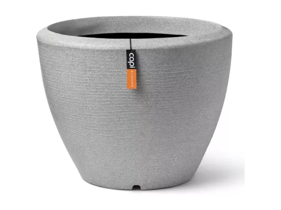Pot à plantes conique bas Arc Granite 34x25 cm Ivoire