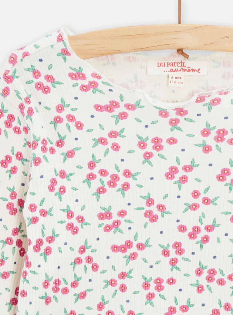 T-shirt manches longues imprimé fleuri pour fille