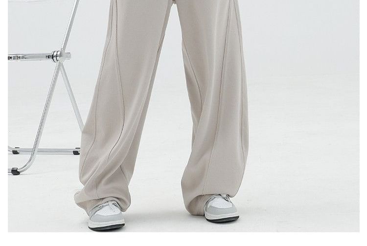 Rustie - Elastische taille, effen, wijde joggingbroek