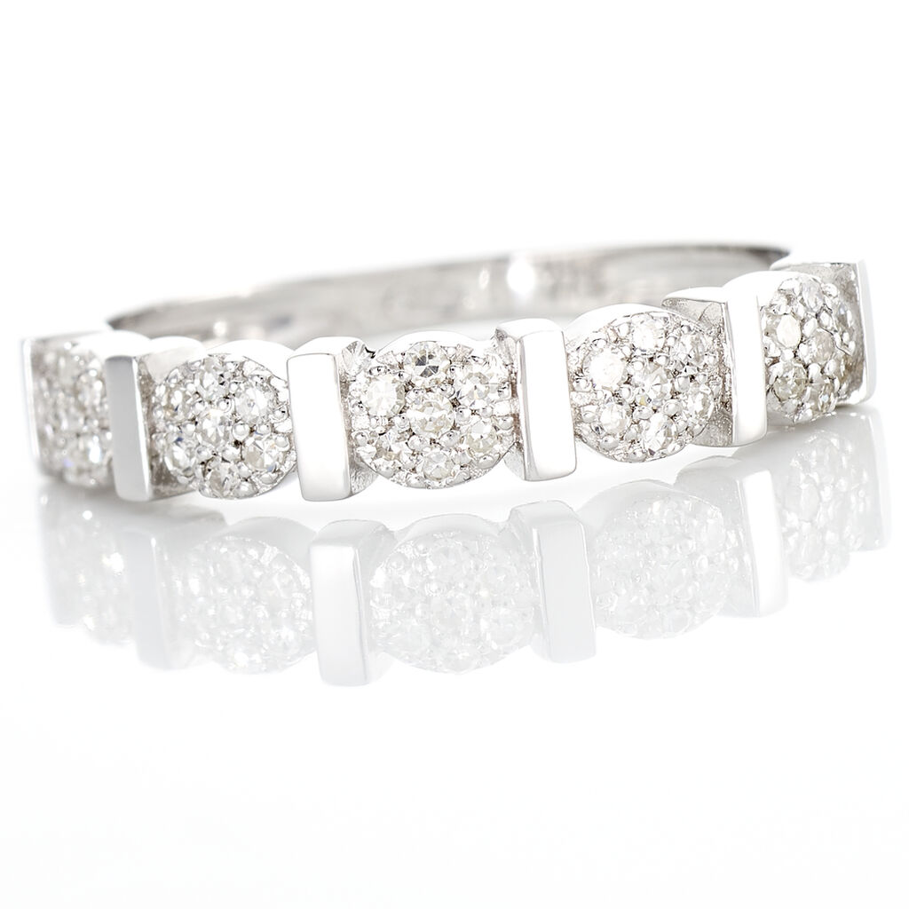 Bague Pastille Or Blanc Diamant