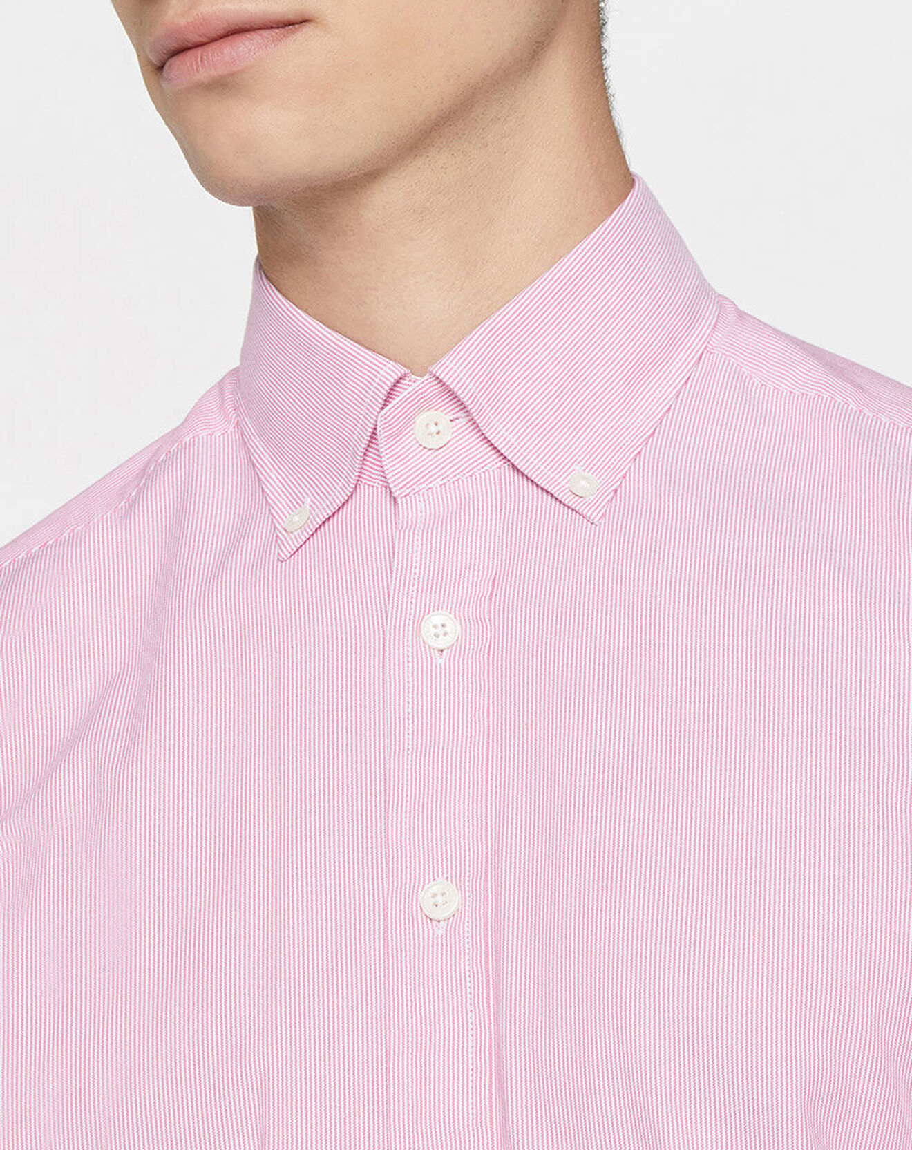 Hackett London Chemise Slim Fit Milleraie Oxford blanc/rose