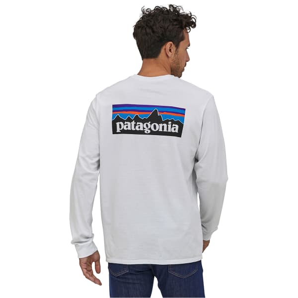 T-shirt PATAGONIA M'S L/S P-6 LOGO RESPONSIBILI-TEE WHITE